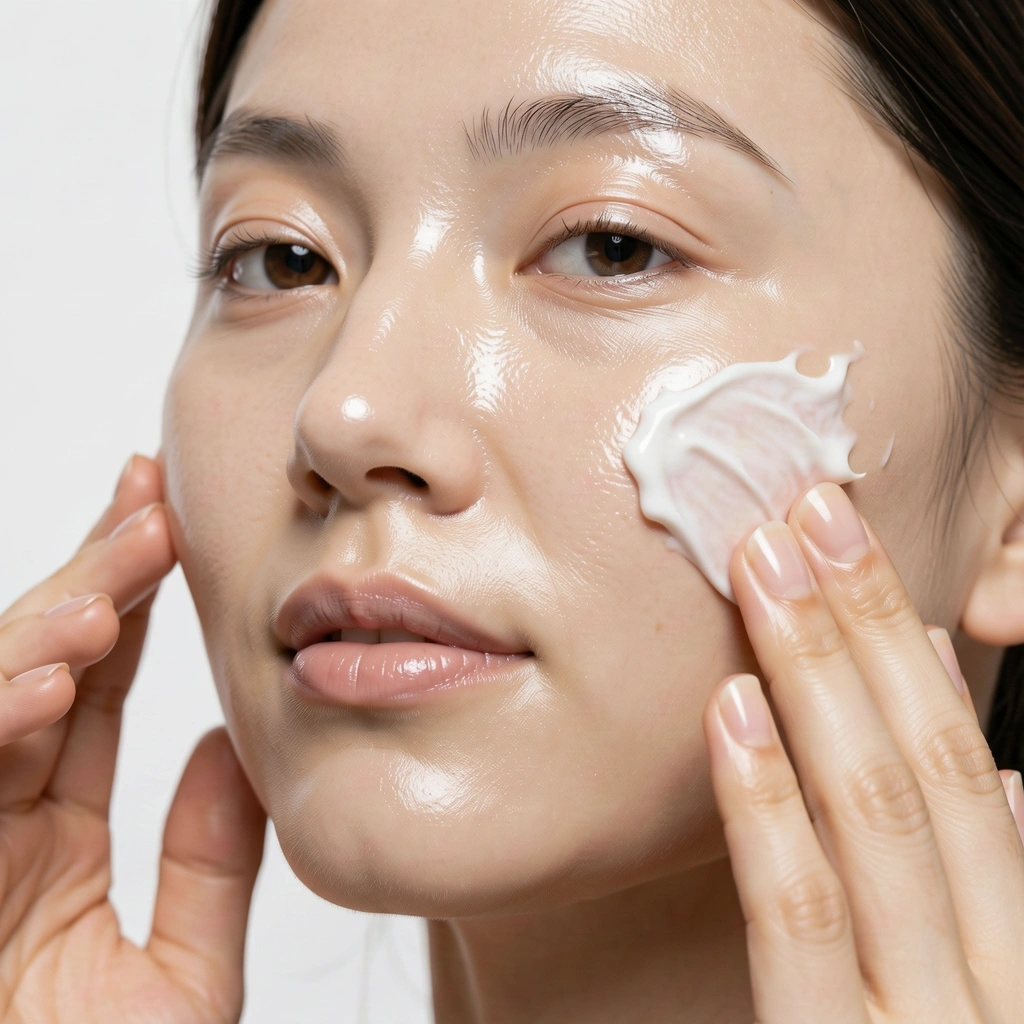 Face cream application